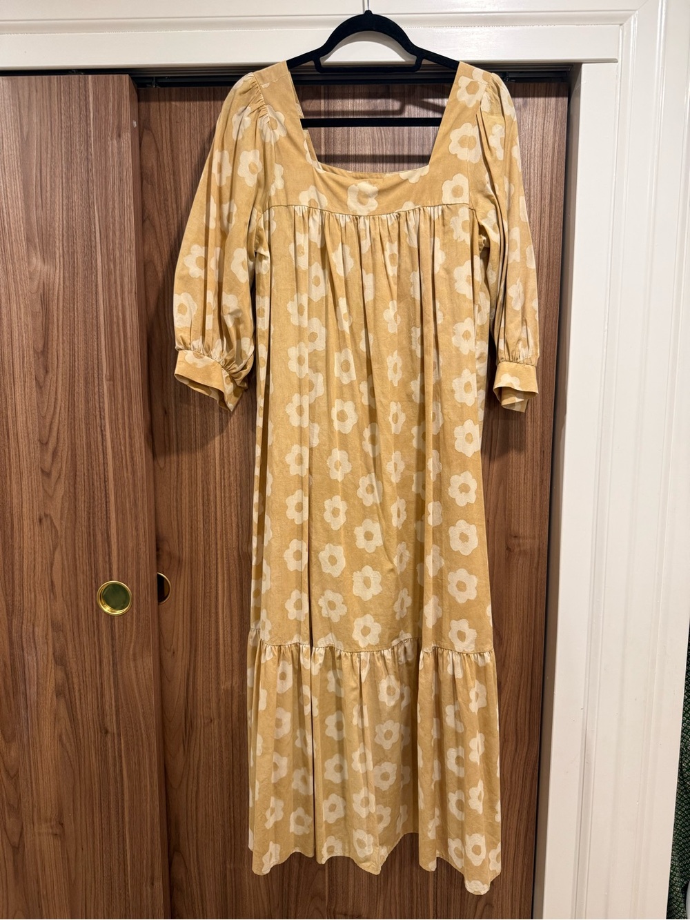 Christy Dawn Mustard Floral Maxi Dress M